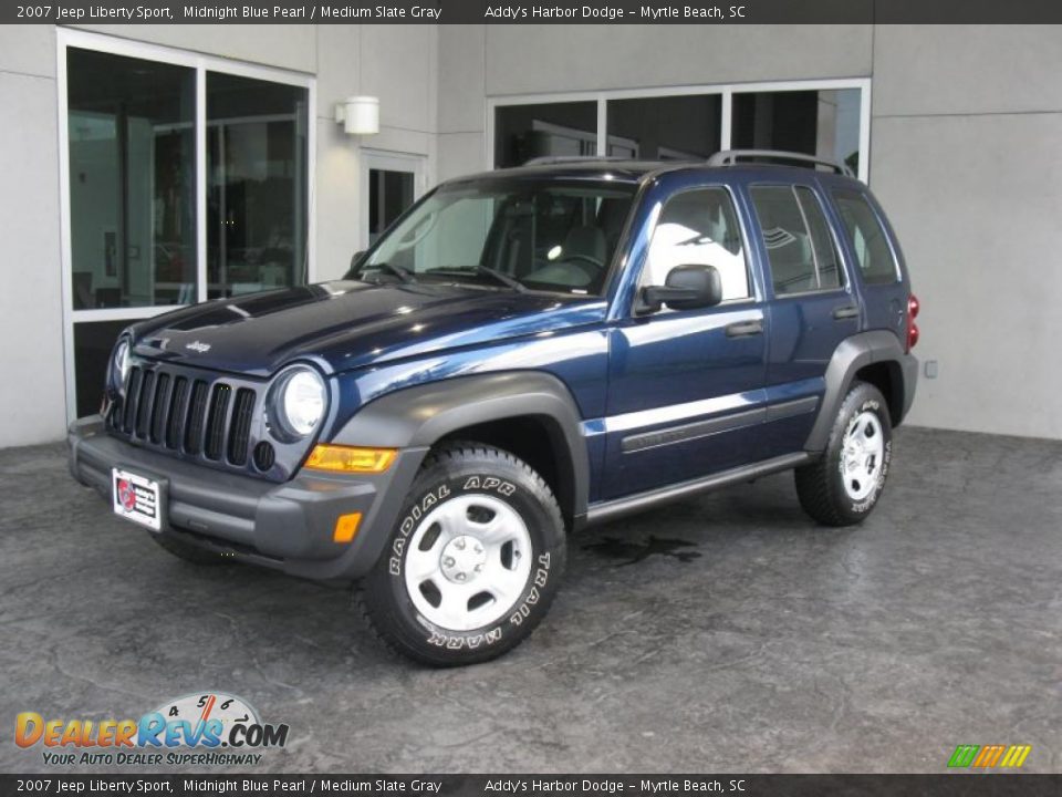 2007 Jeep Liberty Sport Midnight Blue Pearl / Medium Slate Gray Photo #2
