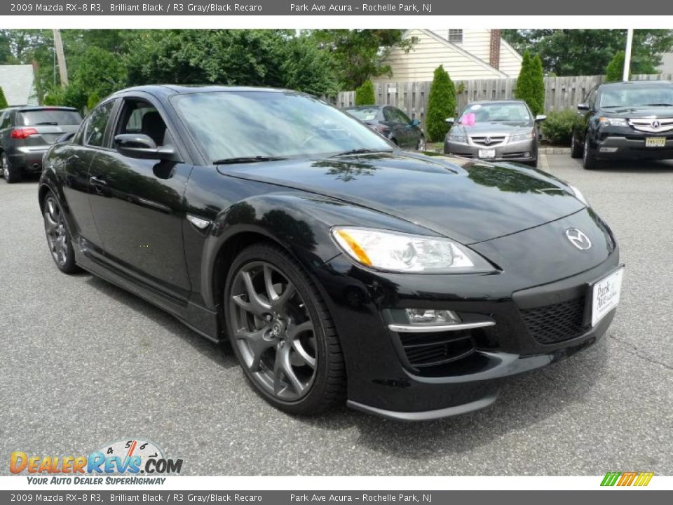 2009 Mazda RX-8 R3 Brilliant Black / R3 Gray/Black Recaro Photo #1