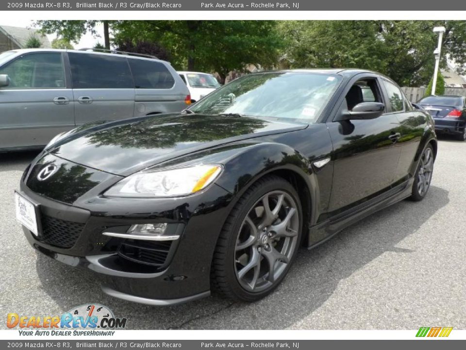 2009 Mazda RX-8 R3 Brilliant Black / R3 Gray/Black Recaro Photo #2