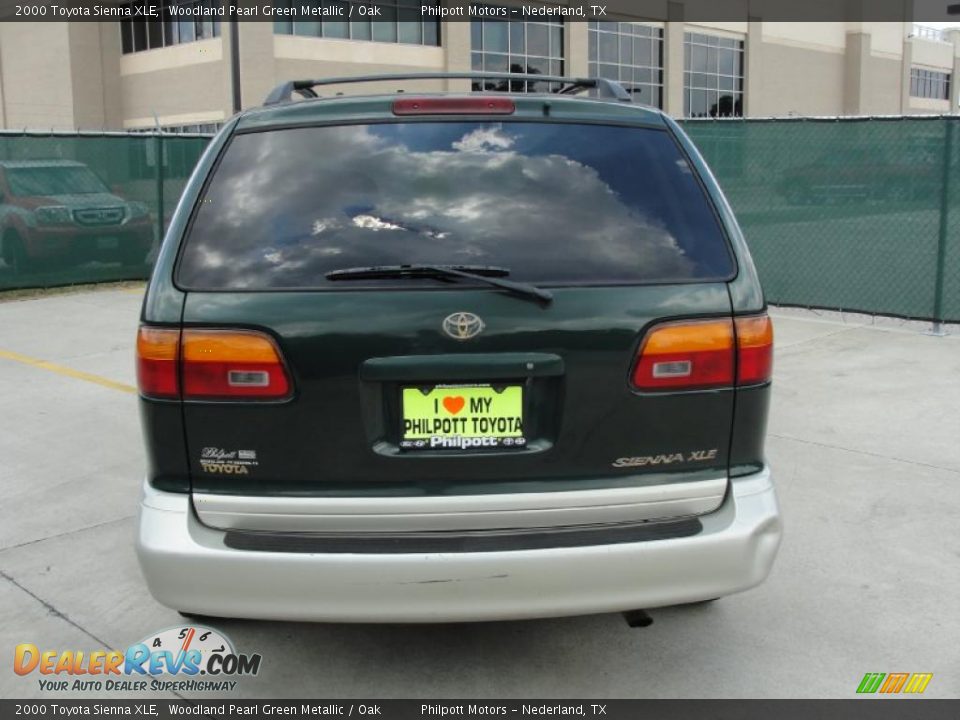 2000 Toyota Sienna XLE Woodland Pearl Green Metallic / Oak Photo #4