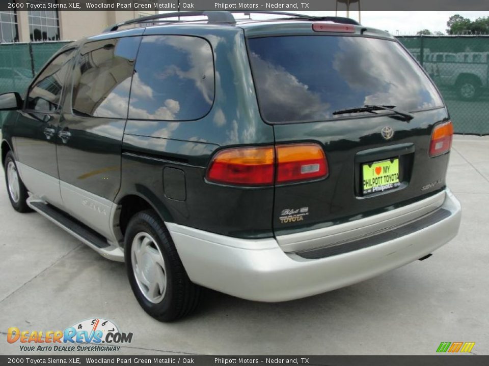 2000 Toyota Sienna XLE Woodland Pearl Green Metallic / Oak Photo #5