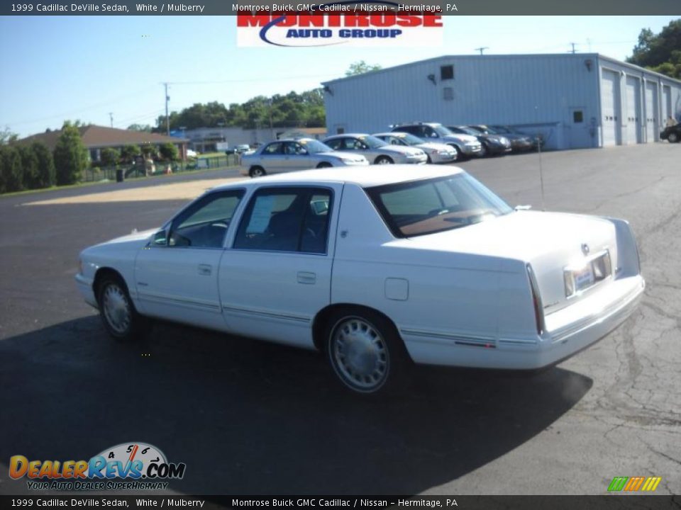 1999 Cadillac DeVille Sedan White / Mulberry Photo #6