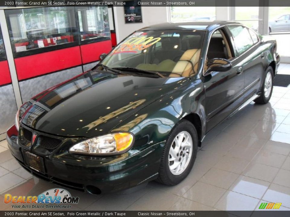 2003 Pontiac Grand Am SE Sedan Polo Green Metallic / Dark Taupe Photo #1