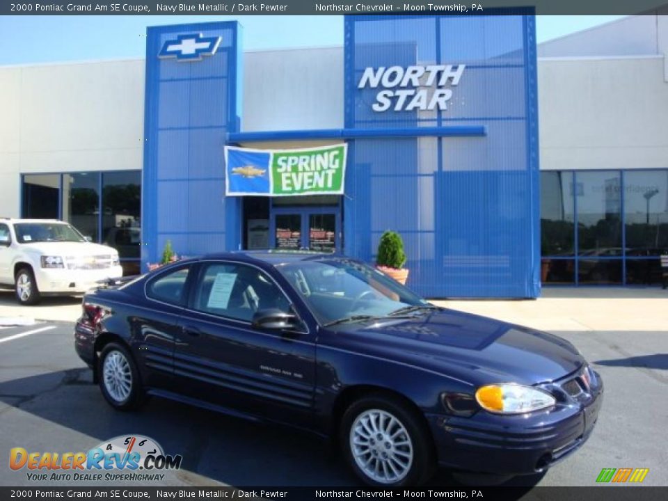 2000 Pontiac Grand Am SE Coupe Navy Blue Metallic / Dark Pewter Photo #1