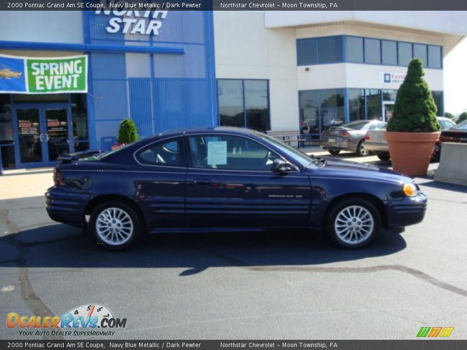 2000 Pontiac Grand Am SE Coupe Navy Blue Metallic / Dark Pewter Photo #2