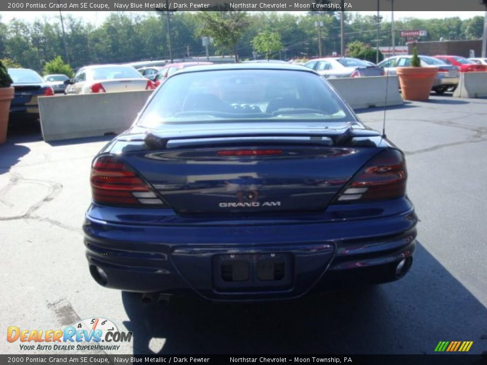 2000 Pontiac Grand Am SE Coupe Navy Blue Metallic / Dark Pewter Photo #4