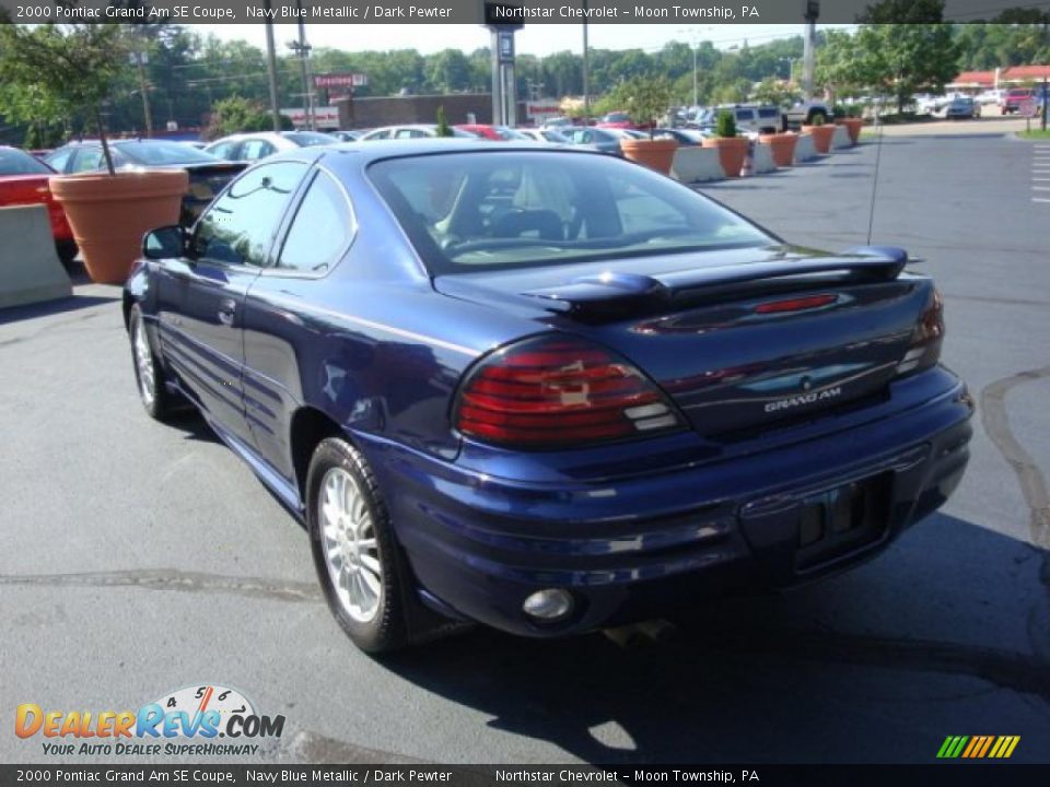 2000 Pontiac Grand Am SE Coupe Navy Blue Metallic / Dark Pewter Photo #5