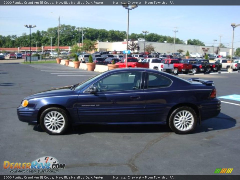 2000 Pontiac Grand Am SE Coupe Navy Blue Metallic / Dark Pewter Photo #6