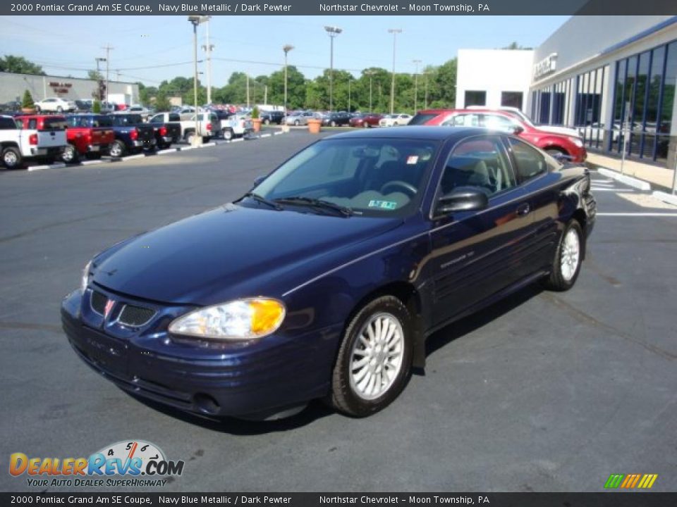 2000 Pontiac Grand Am SE Coupe Navy Blue Metallic / Dark Pewter Photo #7