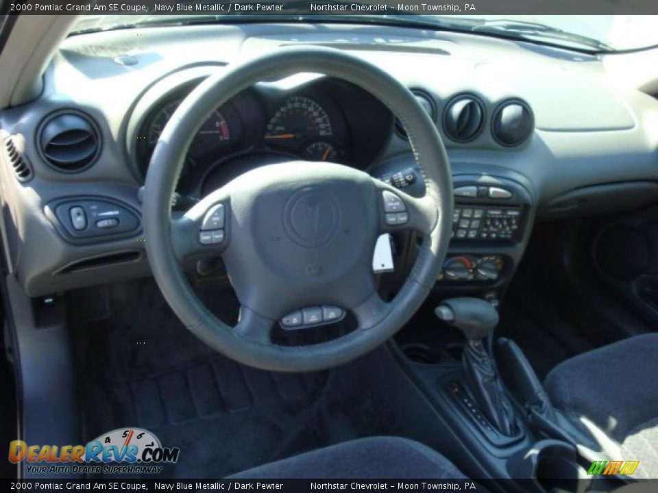 2000 Pontiac Grand Am SE Coupe Navy Blue Metallic / Dark Pewter Photo #12