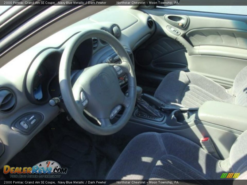 2000 Pontiac Grand Am SE Coupe Navy Blue Metallic / Dark Pewter Photo #14