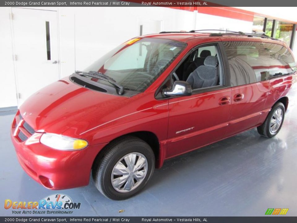 2000 Dodge Grand Caravan Sport Inferno Red Pearlcoat / Mist Gray Photo #3