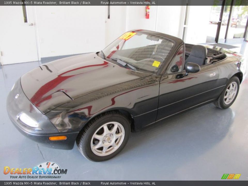1995 Mazda MX-5 Miata Roadster Brilliant Black / Black Photo #3