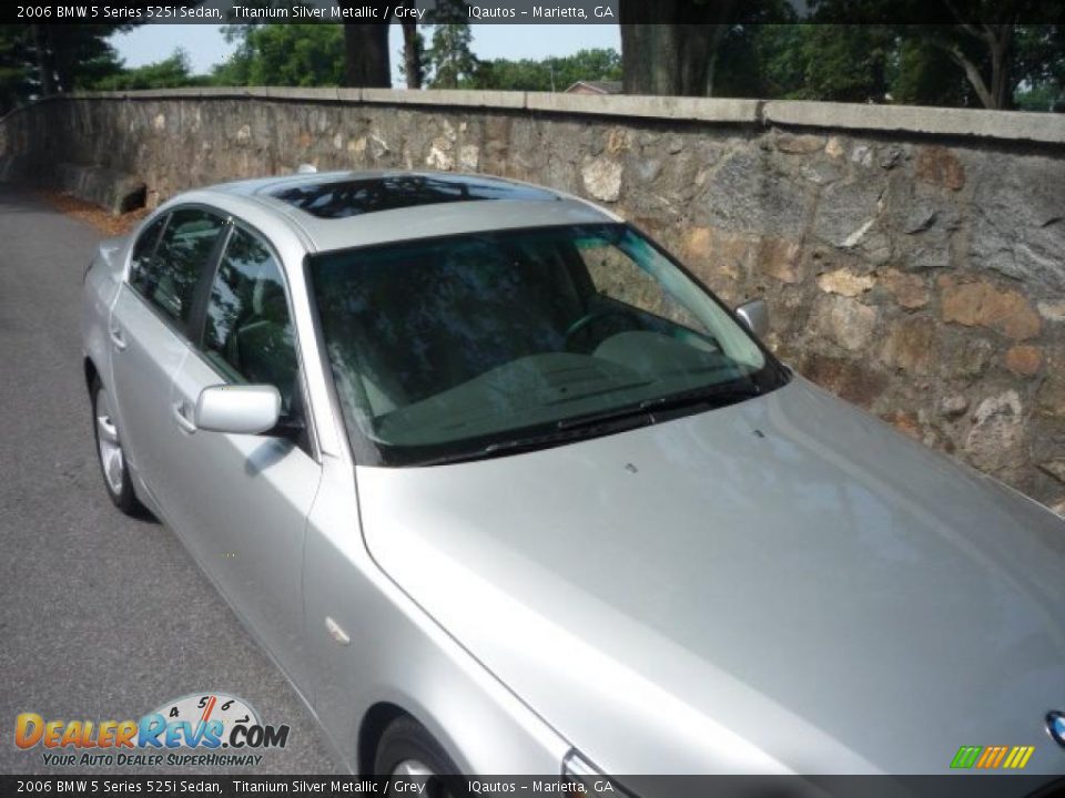 2006 BMW 5 Series 525i Sedan Titanium Silver Metallic / Grey Photo #6
