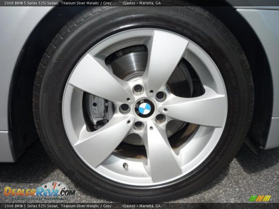2006 BMW 5 Series 525i Sedan Titanium Silver Metallic / Grey Photo #8