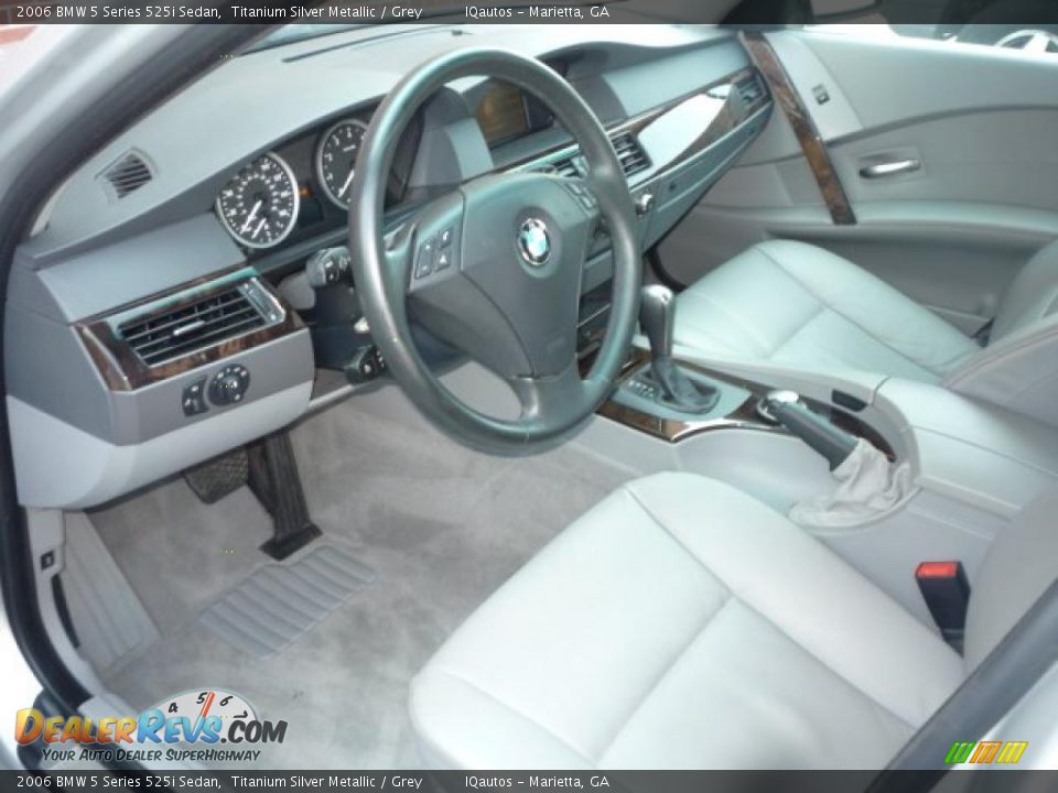 2006 BMW 5 Series 525i Sedan Titanium Silver Metallic / Grey Photo #27