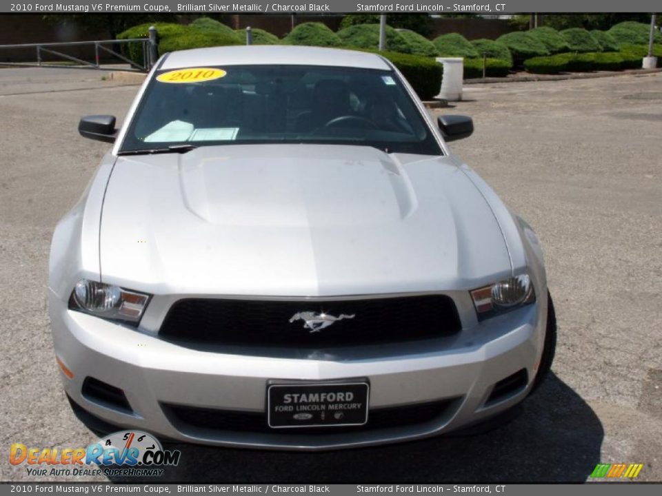 2010 Ford Mustang V6 Premium Coupe Brilliant Silver Metallic / Charcoal Black Photo #2