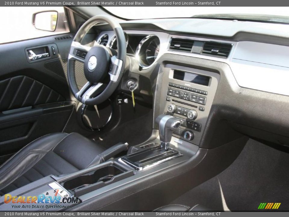 2010 Ford Mustang V6 Premium Coupe Brilliant Silver Metallic / Charcoal Black Photo #4