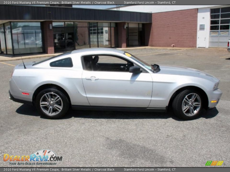 2010 Ford Mustang V6 Premium Coupe Brilliant Silver Metallic / Charcoal Black Photo #5