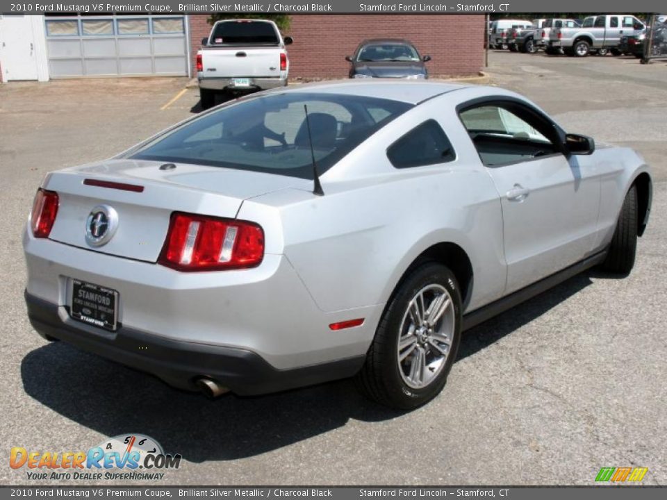 2010 Ford Mustang V6 Premium Coupe Brilliant Silver Metallic / Charcoal Black Photo #6