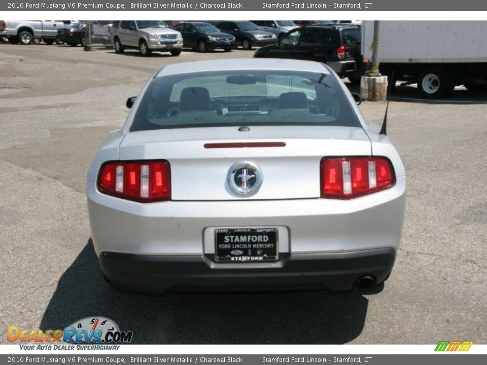 2010 Ford Mustang V6 Premium Coupe Brilliant Silver Metallic / Charcoal Black Photo #7