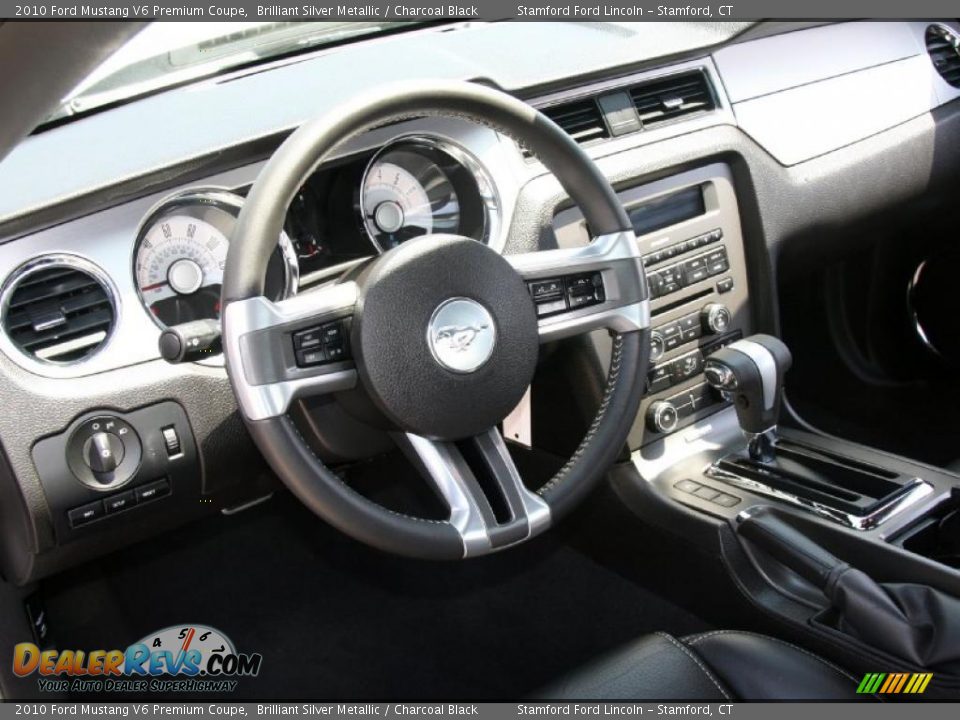 2010 Ford Mustang V6 Premium Coupe Brilliant Silver Metallic / Charcoal Black Photo #8