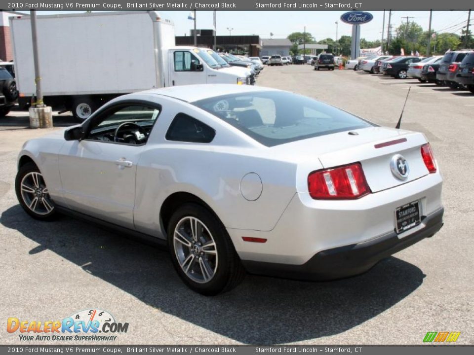 2010 Ford Mustang V6 Premium Coupe Brilliant Silver Metallic / Charcoal Black Photo #10