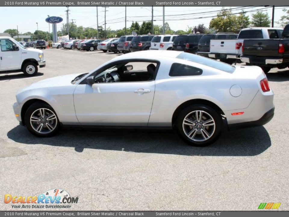 2010 Ford Mustang V6 Premium Coupe Brilliant Silver Metallic / Charcoal Black Photo #11
