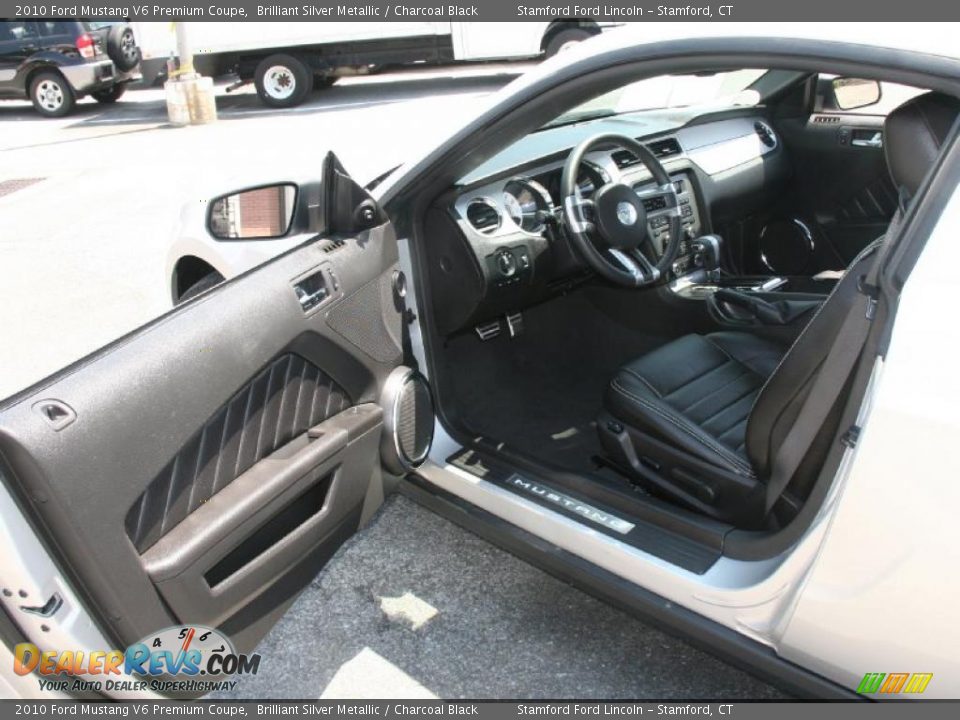 2010 Ford Mustang V6 Premium Coupe Brilliant Silver Metallic / Charcoal Black Photo #12
