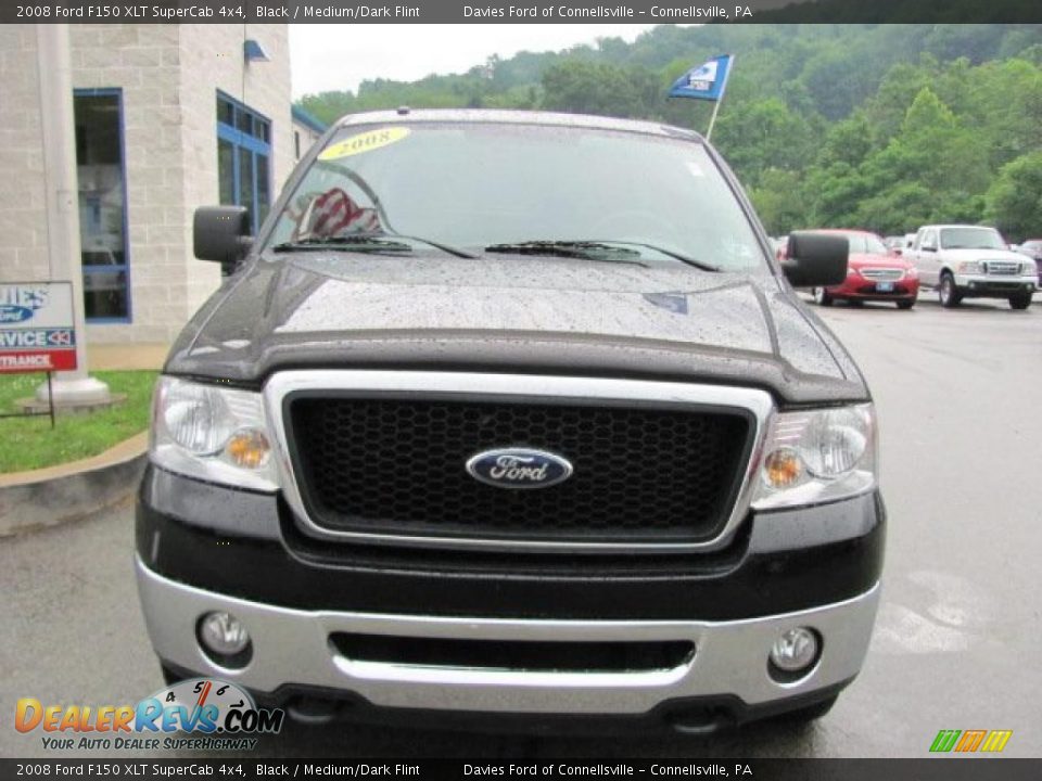 2008 Ford F150 XLT SuperCab 4x4 Black / Medium/Dark Flint Photo #4