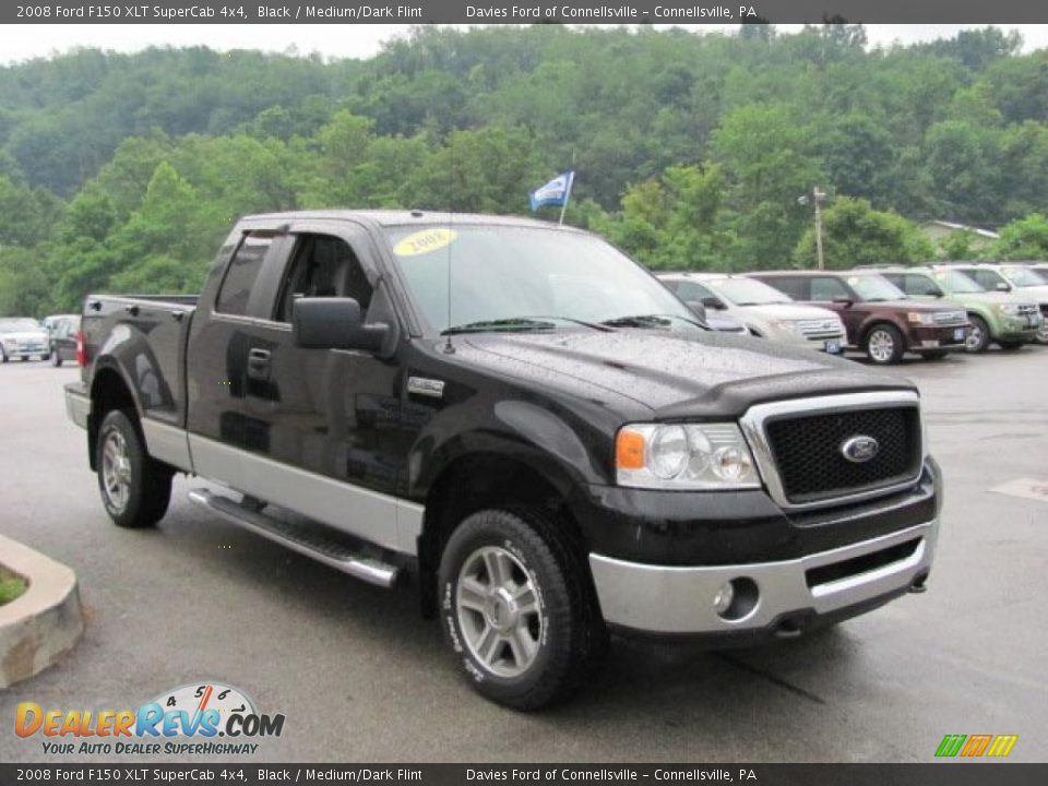 2008 Ford F150 XLT SuperCab 4x4 Black / Medium/Dark Flint Photo #5