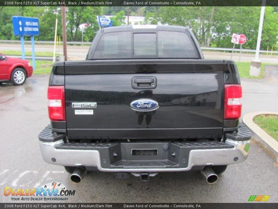 2008 Ford F150 XLT SuperCab 4x4 Black / Medium/Dark Flint Photo #7