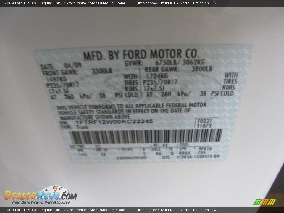 2009 Ford F150 XL Regular Cab Oxford White / Stone/Medium Stone Photo #14
