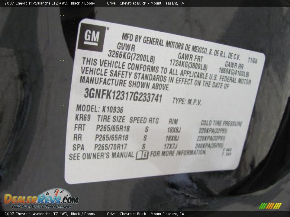 2007 Chevrolet Avalanche LTZ 4WD Black / Ebony Photo #32