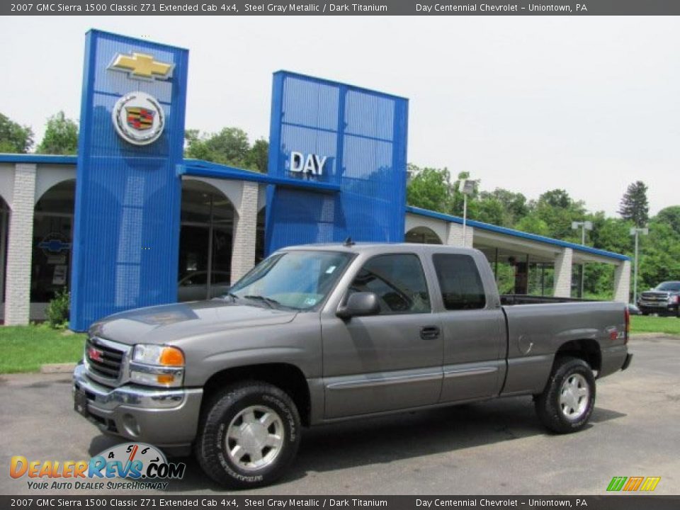 2007 GMC Sierra 1500 Classic Z71 Extended Cab 4x4 Steel Gray Metallic / Dark Titanium Photo #1