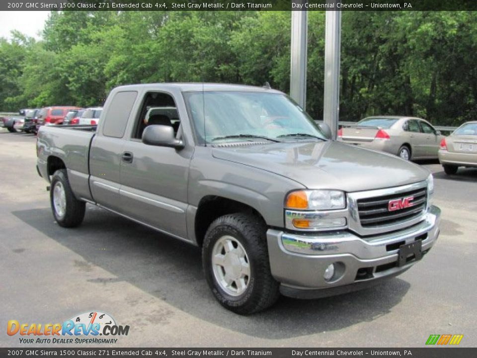 2007 GMC Sierra 1500 Classic Z71 Extended Cab 4x4 Steel Gray Metallic / Dark Titanium Photo #7