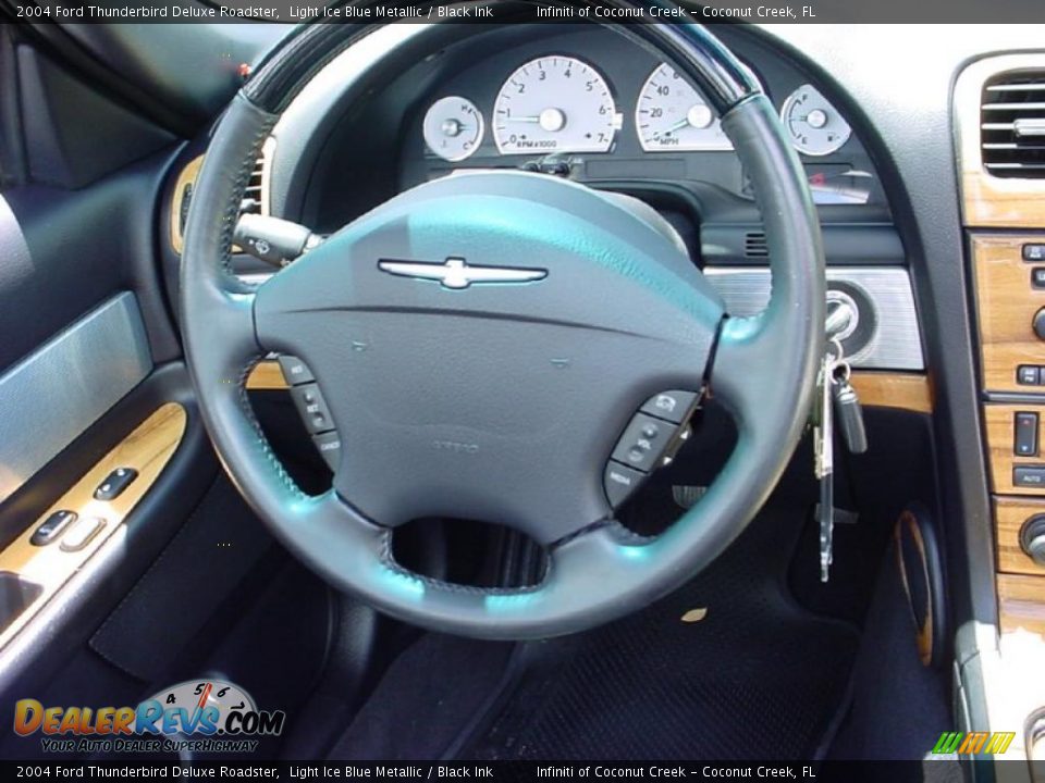 2004 Ford Thunderbird Deluxe Roadster Light Ice Blue Metallic / Black Ink Photo #24