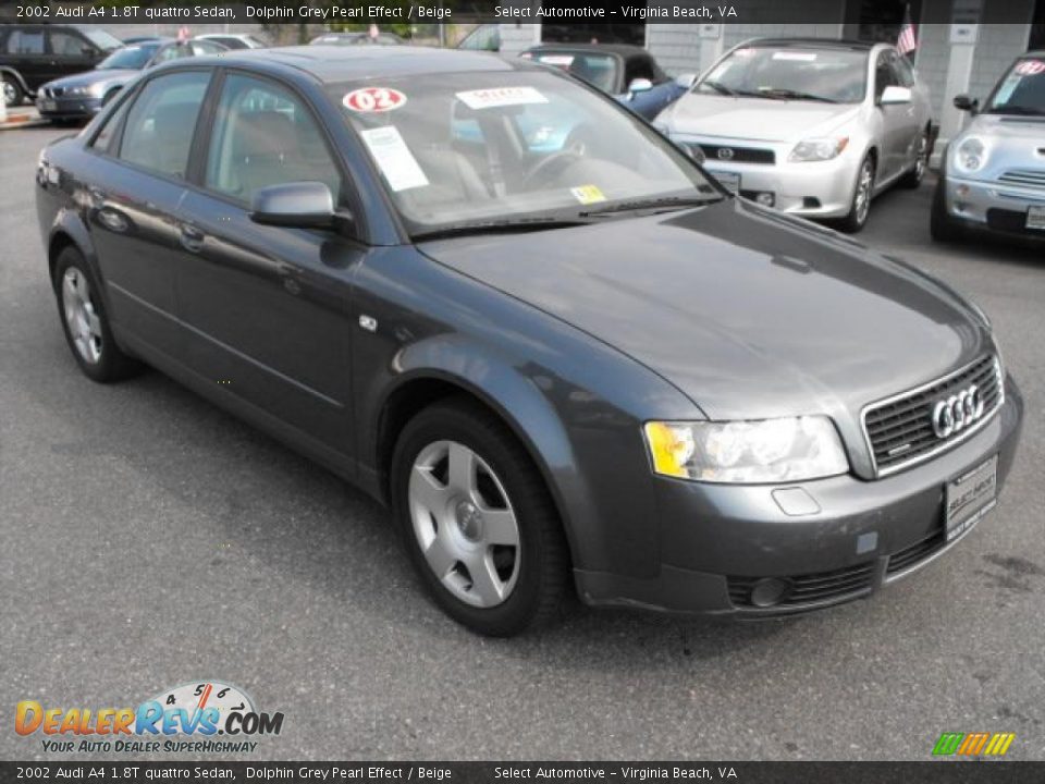 2002 Audi A4 1.8T quattro Sedan Dolphin Grey Pearl Effect / Beige Photo #3