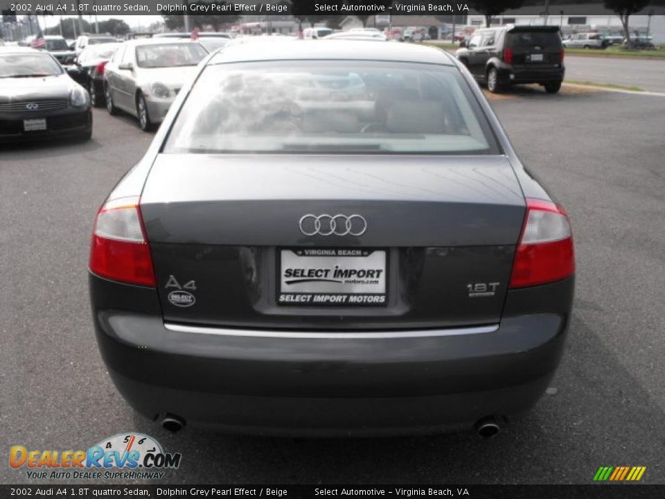 2002 Audi A4 1.8T quattro Sedan Dolphin Grey Pearl Effect / Beige Photo #7