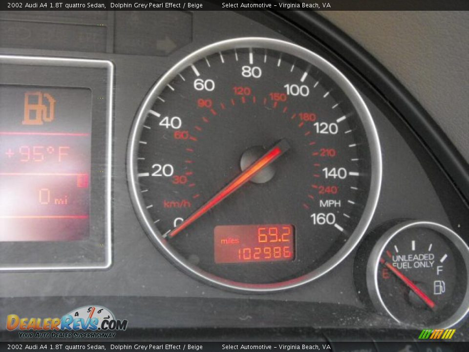 2002 Audi A4 1.8T quattro Sedan Dolphin Grey Pearl Effect / Beige Photo #13
