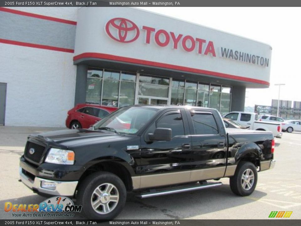 2005 Ford F150 XLT SuperCrew 4x4 Black / Tan Photo #1