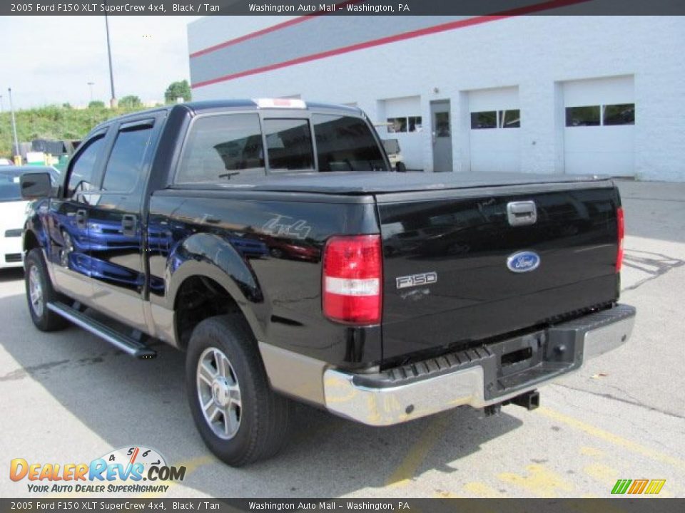 2005 Ford F150 XLT SuperCrew 4x4 Black / Tan Photo #4