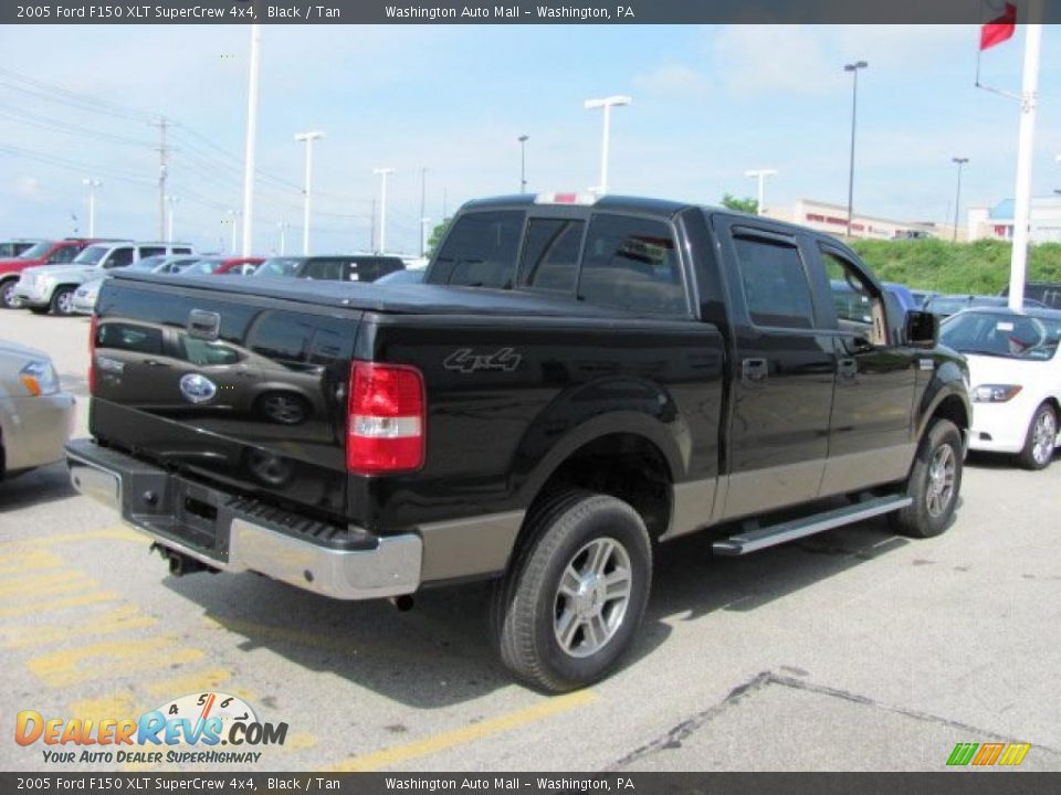 2005 Ford F150 XLT SuperCrew 4x4 Black / Tan Photo #7