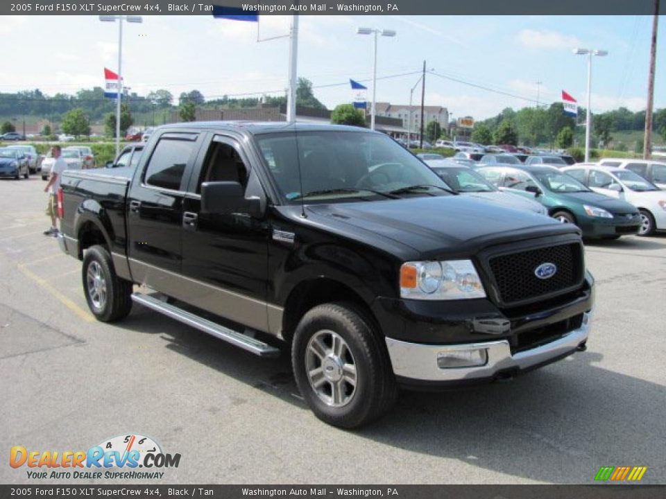 2005 Ford F150 XLT SuperCrew 4x4 Black / Tan Photo #9