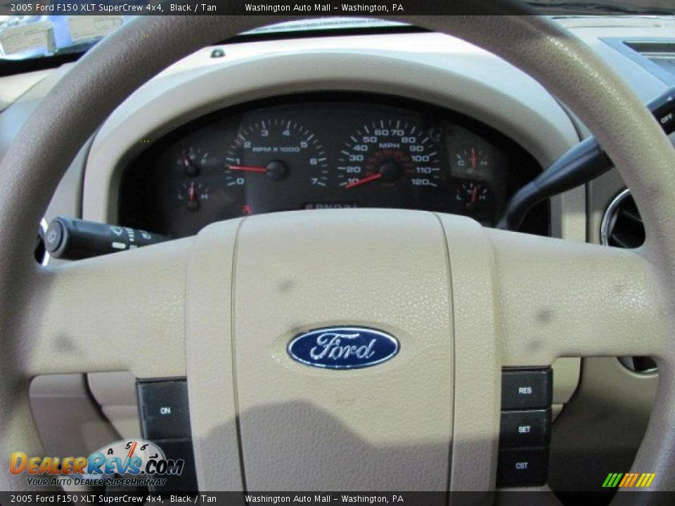 2005 Ford F150 XLT SuperCrew 4x4 Black / Tan Photo #18