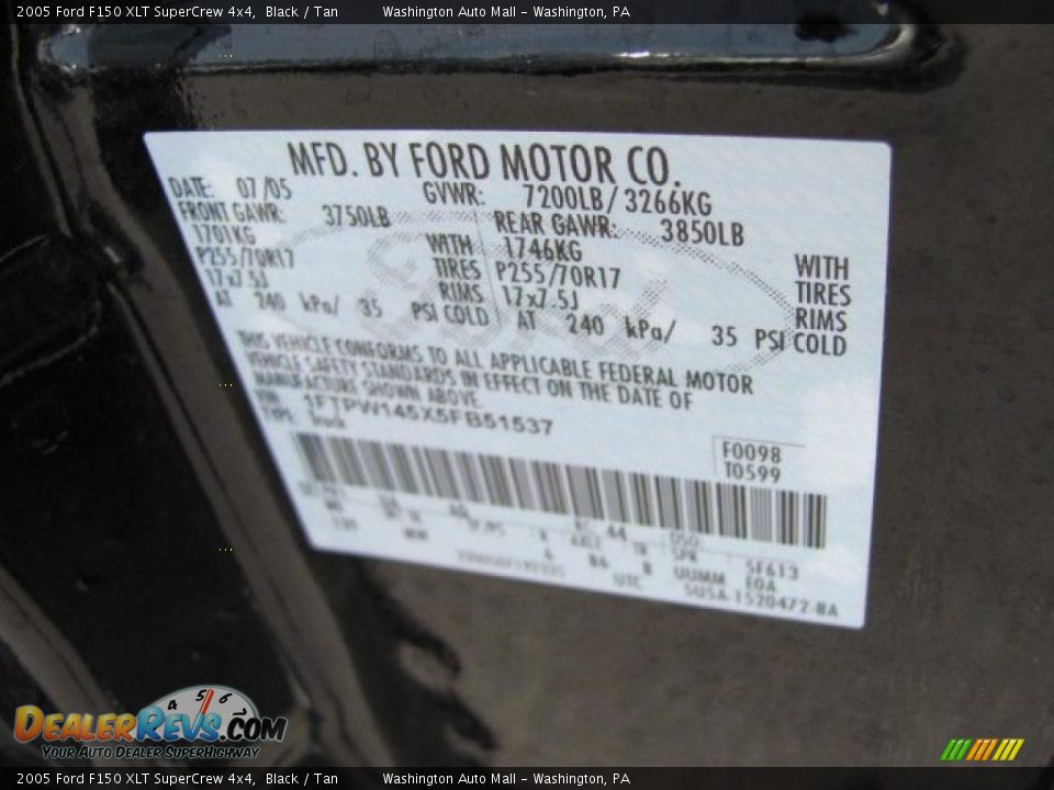 2005 Ford F150 XLT SuperCrew 4x4 Black / Tan Photo #19
