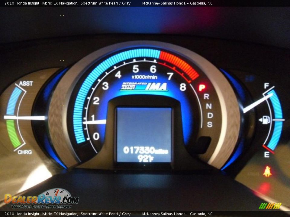 2010 Honda Insight Hybrid EX Navigation Spectrum White Pearl / Gray Photo #26