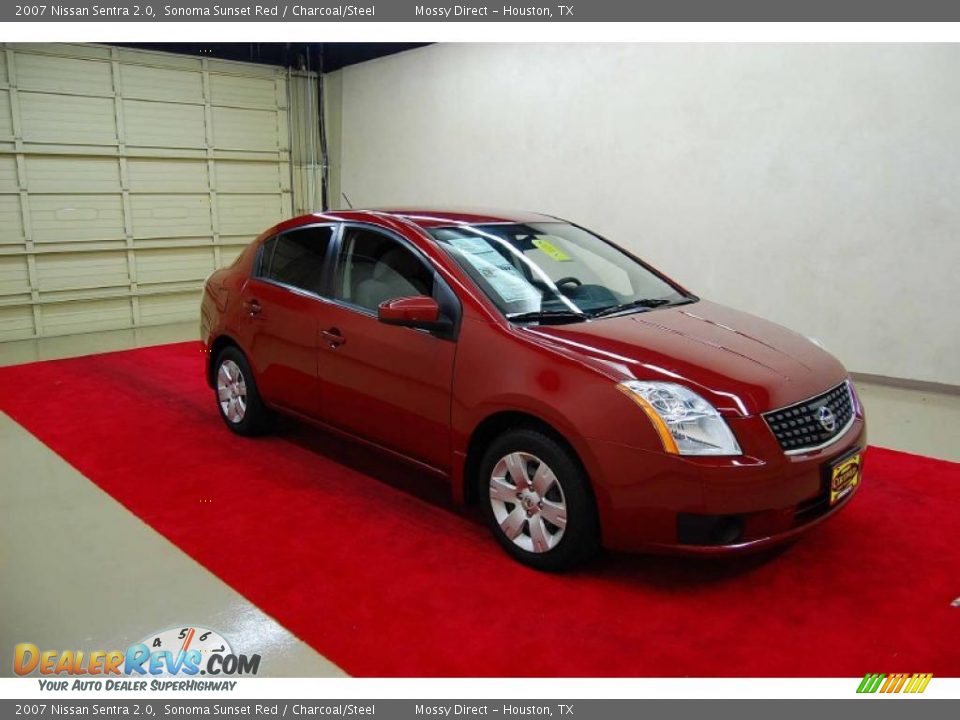 2007 Nissan Sentra 2.0 Sonoma Sunset Red / Charcoal/Steel Photo #1