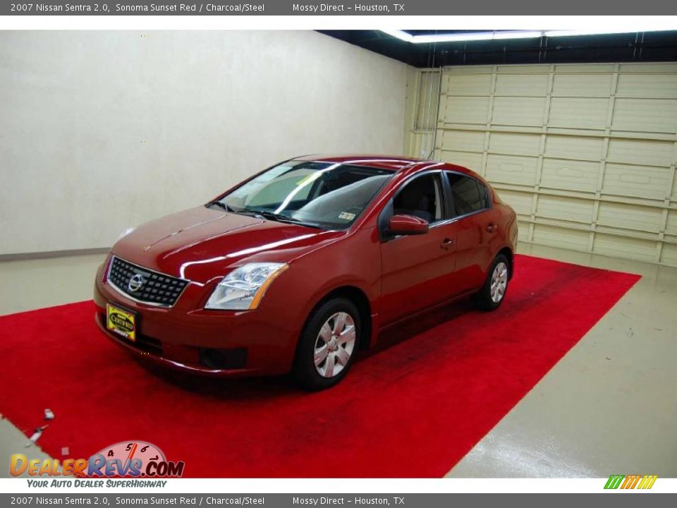 2007 Nissan Sentra 2.0 Sonoma Sunset Red / Charcoal/Steel Photo #3