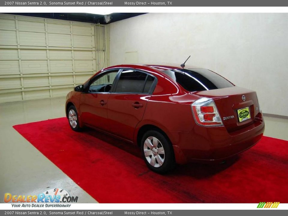 2007 Nissan Sentra 2.0 Sonoma Sunset Red / Charcoal/Steel Photo #4